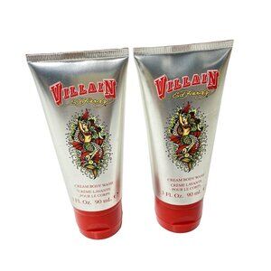 2pc Ed Hardy Villain Cream Body Wash Scented Shower Gel, 3 FL OZ Set of 2, New